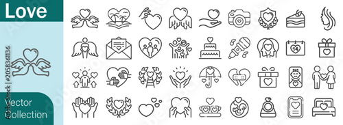 Bild auf Leinwand Heart icon set