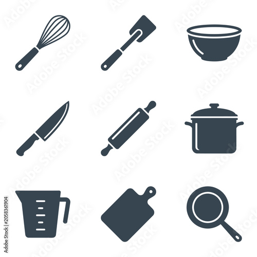Fotografie Kitchen Utensils and Cooking Tools.