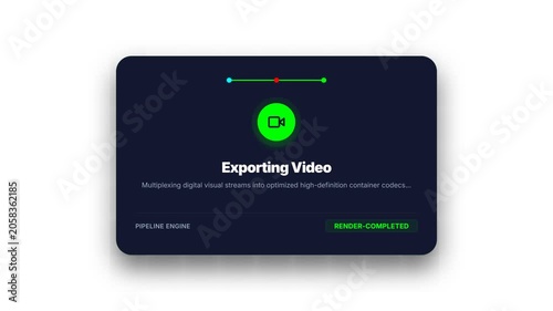Technology process animation, uploading assets to cloud infrastructure with progress bar, seamless loop, symbolizing efficiency and data transfer