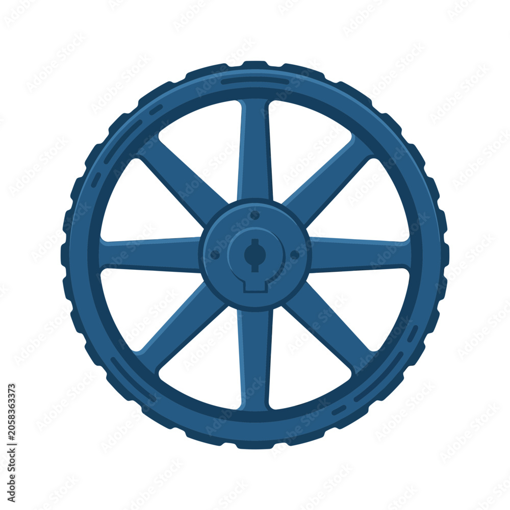 Fototapeta premium Detailed Blue Industrial Machine Gear Wheel Icon for Mechanical Engineering and Manufacturing Design Concepts