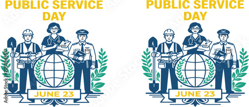 Obraz na plátně Public service day june 23rd celebration