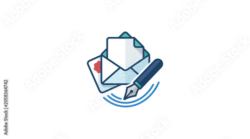 Obraz na plátně Email Communication Office Work Concept.