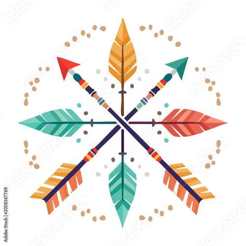 Bohemian Arrows and Feathers Illustration