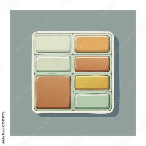 Watercolor Paint Palette with Color Swatches