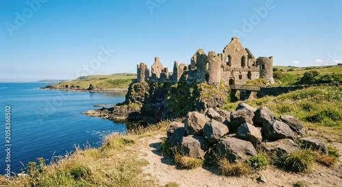 Ancient Castle Ruins on Coastal