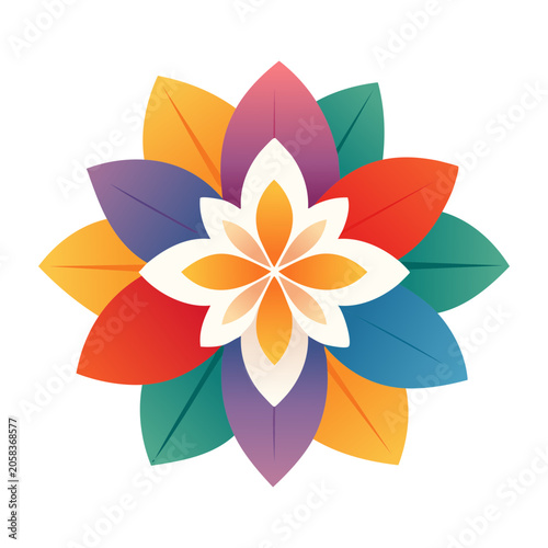Abstract geometric flower vector design