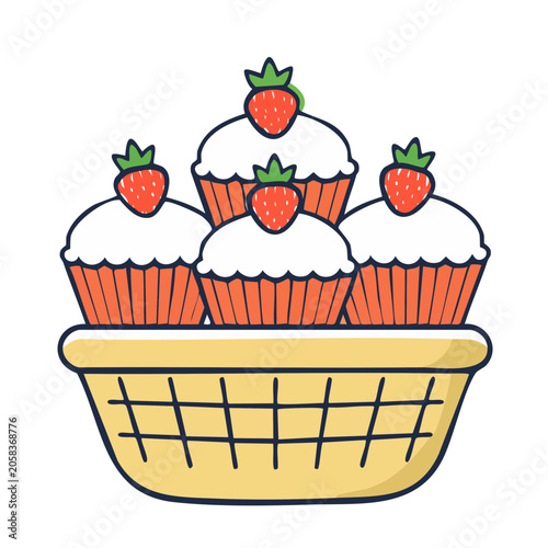 Christmas basket with apples and holly