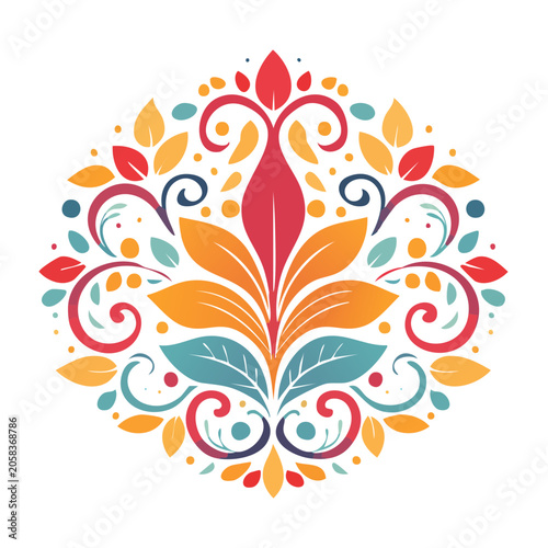 Colorful mandala floral vector pattern