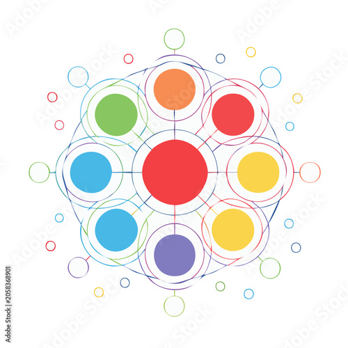Flat design color wheel with gradient circles