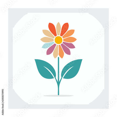 Flat design sunflower vector illustration