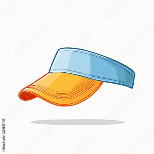 Orange and blue sun visor cap illustration