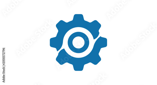Canvastavla Blue mechanical gear wheel industrial logo icon.
