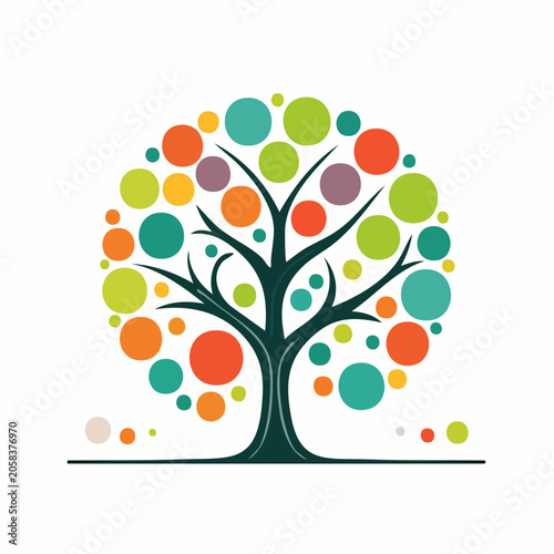 Abstract Colorful Tree with Circles