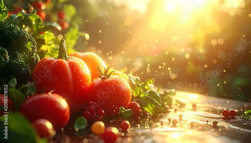 A vibrant still life of fresh vegetables on a wooden surface (1)