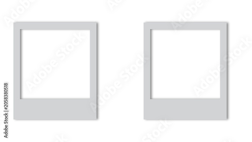 square picture frame mockup, blank photo frame on transparent background, overlay 