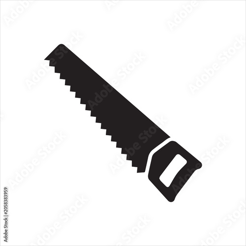 Cuadro en lienzo Hand saw or handsaw carpentry tool flat vector icon for apps and websites
