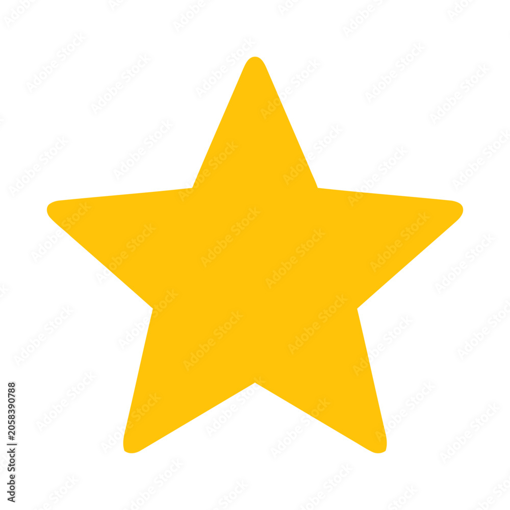 Obraz premium Flat Yellow Star Icon Vector Illustration