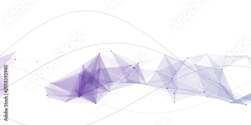 Fotografía Purple abstract geometric plexus wave in violet and white digital graphic vector