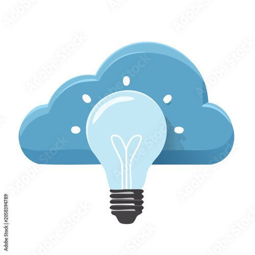 Light bulb and cloud illustration for innovation concept