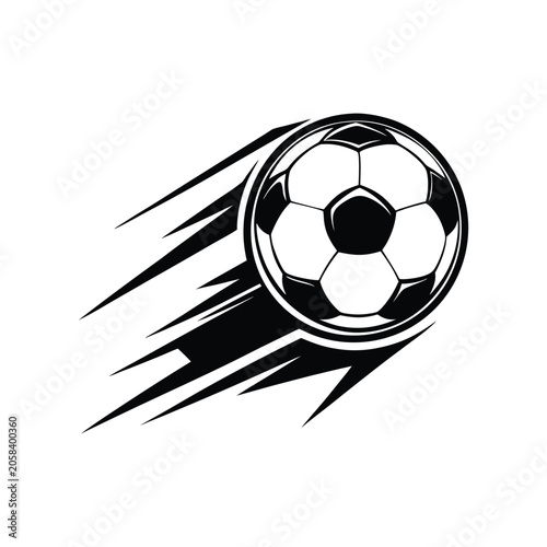 Soccer ball, football icon, sports logo, black and white vector
