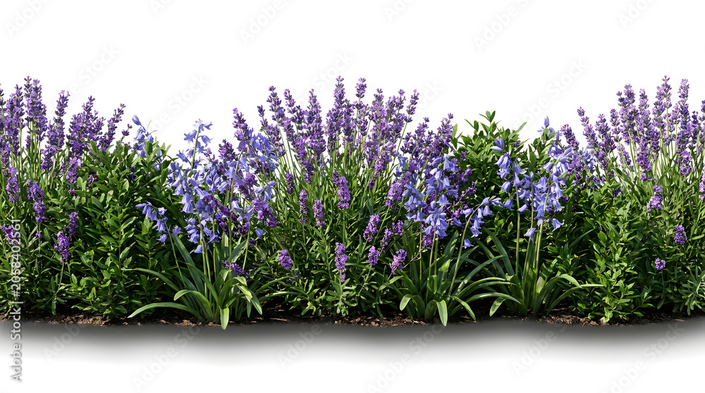 Obraz premium Purple Lavender Flowers Border PNG
