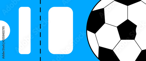 tickets soccer ball on blue background