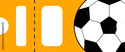 tickets soccer ball on yellow background
