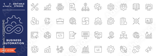 Fotografía Business automation icon collection set