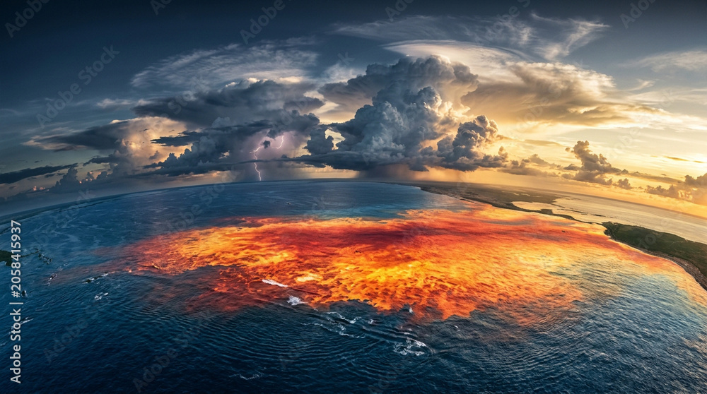 Fototapeta premium El Niño climate phenomenon over the Pacific Ocean