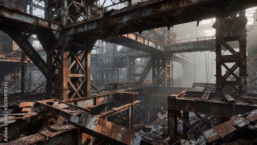 Naklejka premium Rusty Industrial Metal Texture Background