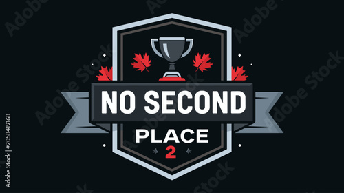 A bold trophy badge design emphasizing a competitive spirit.