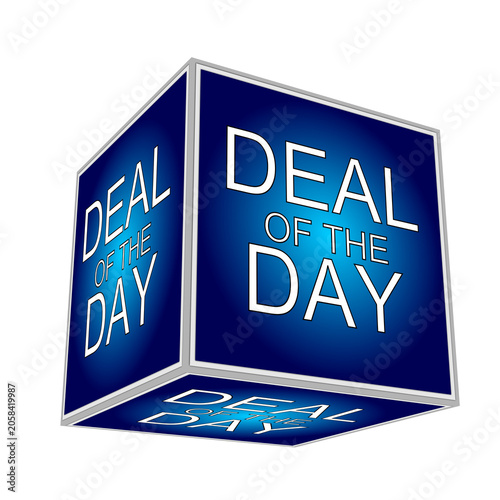 Cube with Deal of the Day - 3D illustration