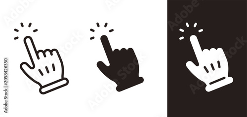 手のカーソルアイコン。マウスのクリックのベクターイラスト。Hand cursor icon.