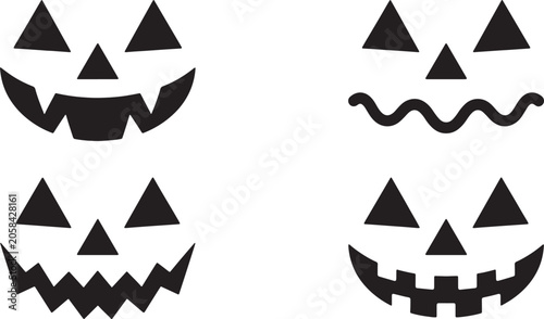 Tableau sur toile Four minimalist also transparent background, black and white, jack o' lantern, f