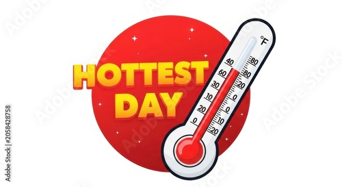 Hottest day concept with a thermometer icon