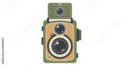 Foto Vintage Twin Lens Reflex Camera Illustration