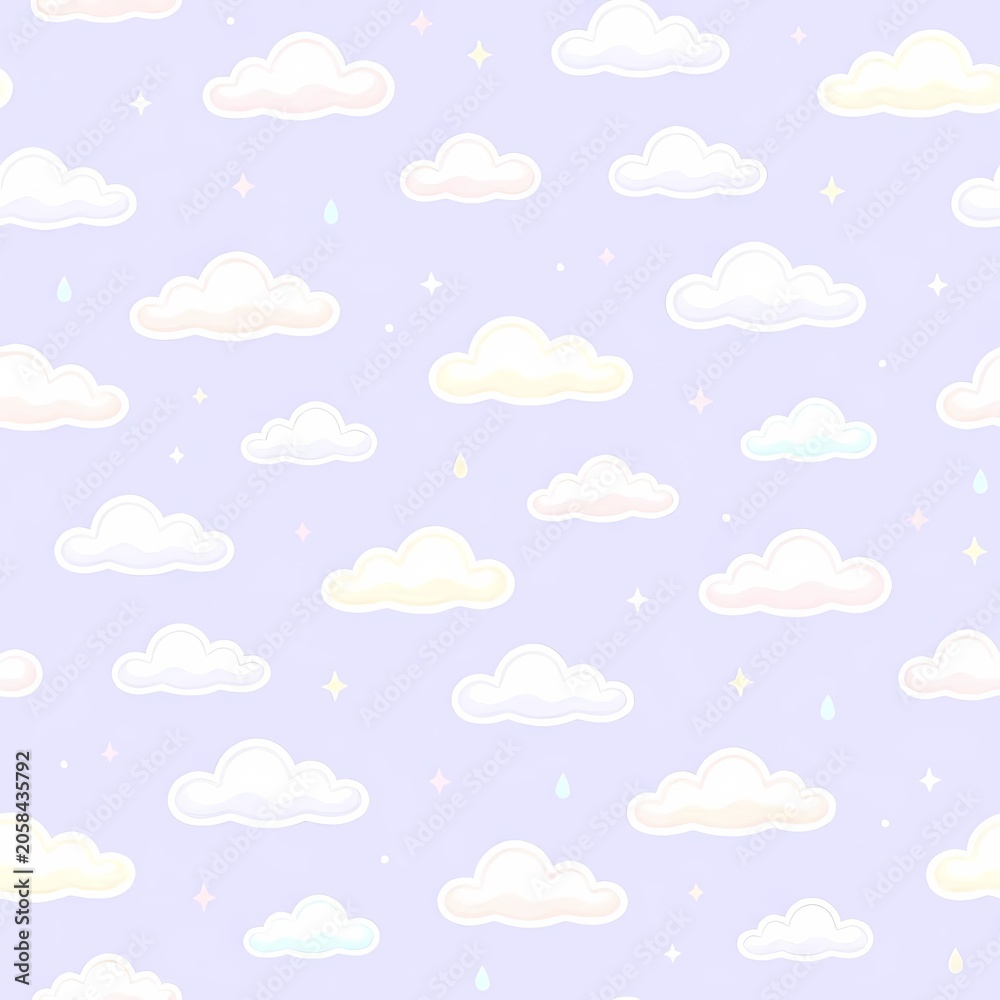 Obraz premium Seamless Cloud Pattern Background
