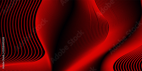 Obraz na plátne A mesmerizing 3D rendering depicting a dark tunnel formed by swirling red and pink neon lines, creating an abstract background that draws the viewer into its depths