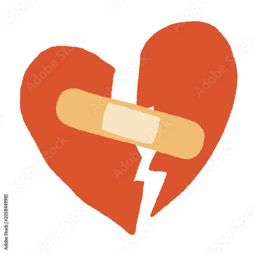 broken heart with bandage