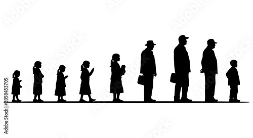 Foto Generational Silhouette Depicts The Stages Of Human Life.