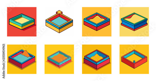 Colorful abstract diamond shape icons set - Vibrant set of abstract diamond shapes in various colors, designed as modern icons with a clean and playful style.