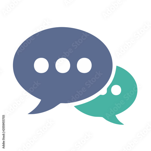 Flat design speech bubbles icon