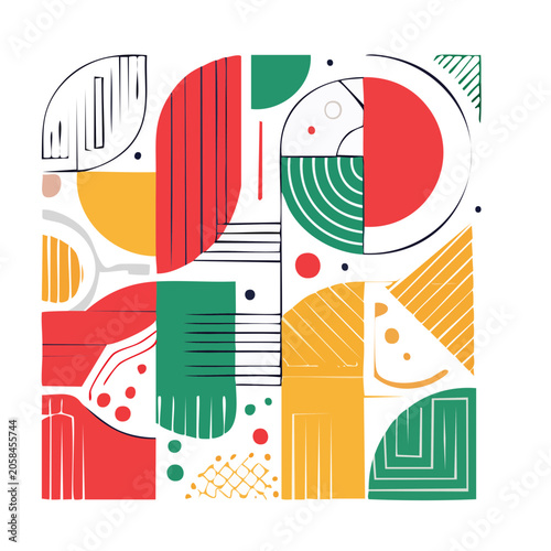 Geometric pattern with colorful shapes