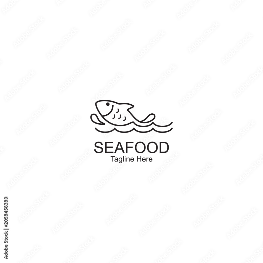 Fototapeta premium Iconic seafood logo