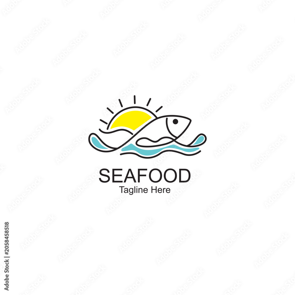 Fototapeta premium Iconic seafood logo