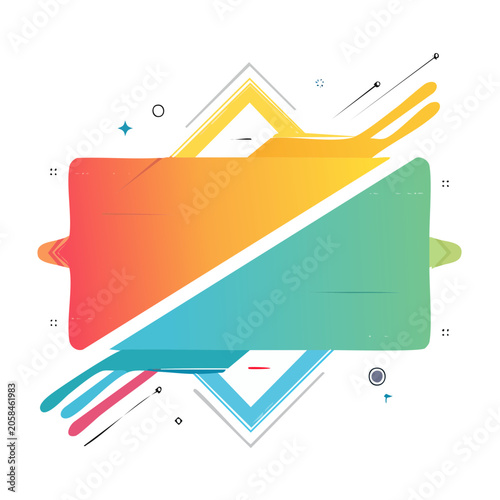 Abstract colorful background with geometric shapes and brush strokes