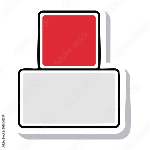 Stacked Red and White Boxes Icon