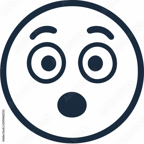 Photos Surprised face icon with open mouth and wide eyes expressing shock or amazement