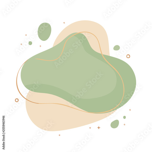 Abstract green leaf shape flat design
