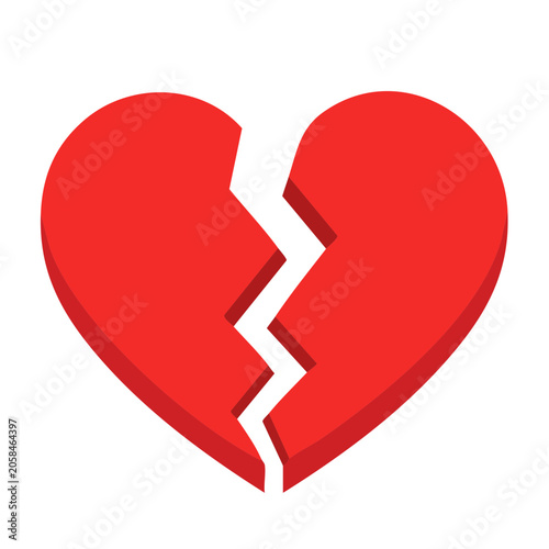 Red heart symbol flat design vector